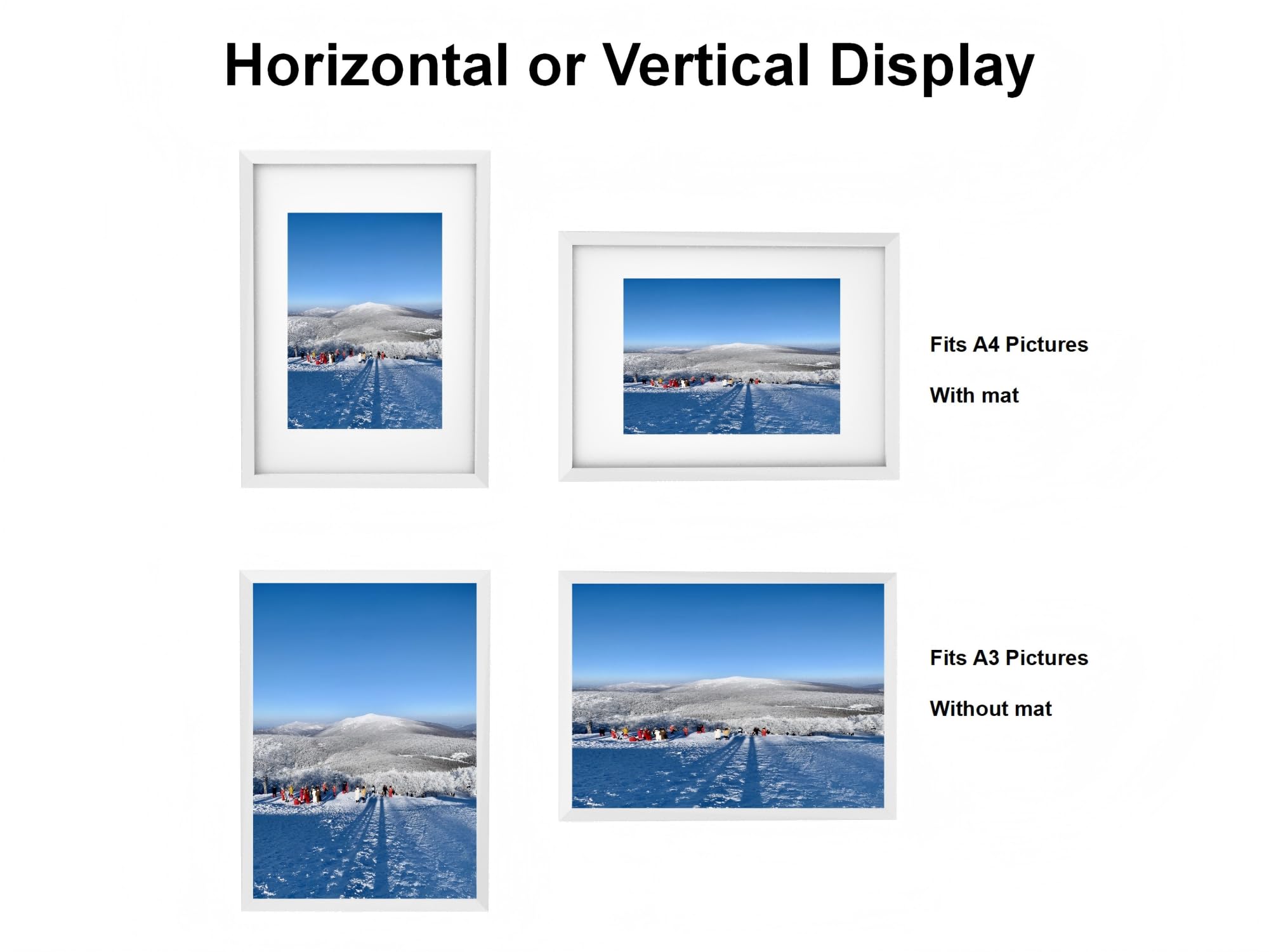 A3 Frame, Wooden Picture Frame 29.7 x 42 cm with A4 Mount and Plexiglass - Image 3