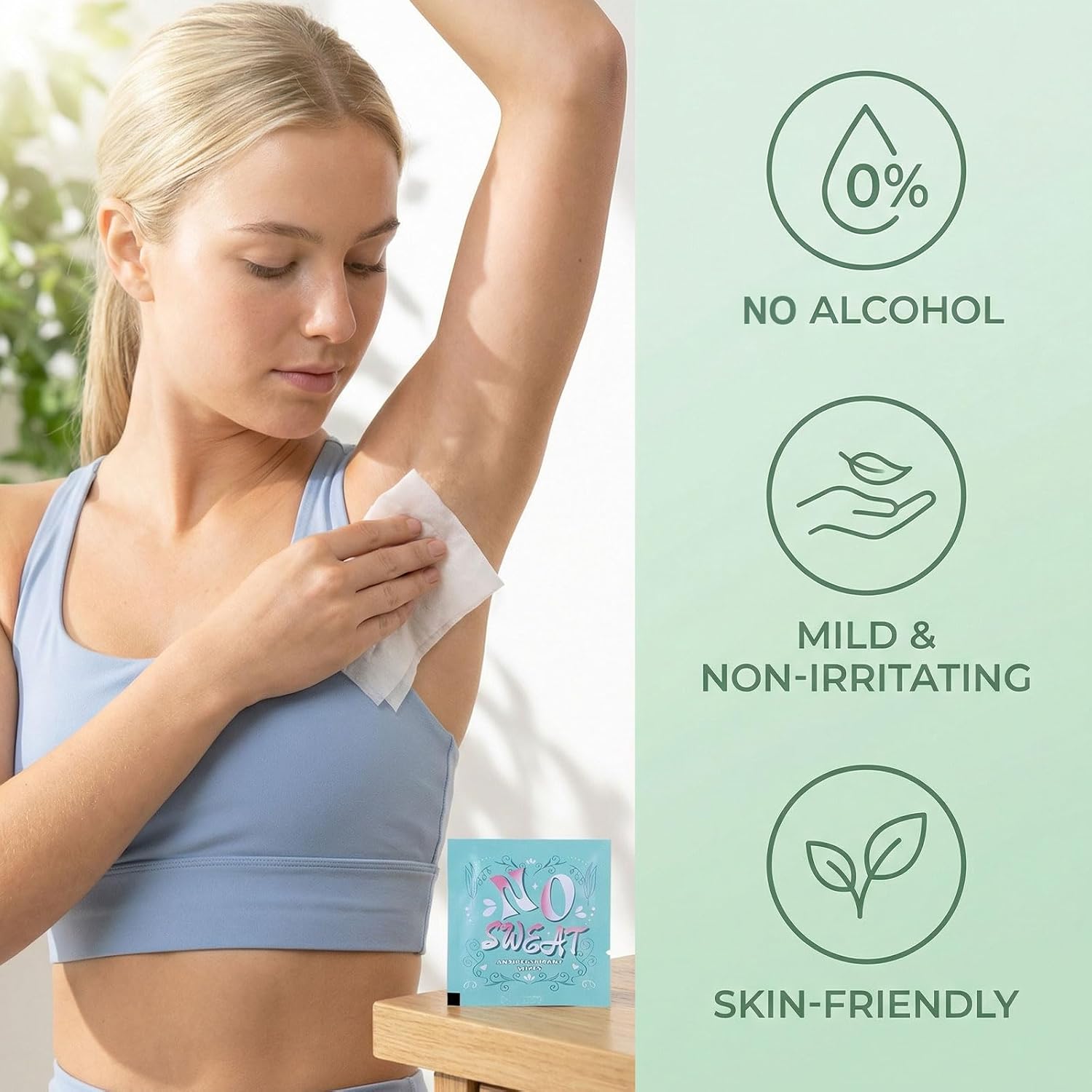 100 Pcs Deodorant Wipes Individually Wrapped, 2.6 x 2.6 in Alcohol Free Underarm Body Wipes Bulk for Travel and Outdoor, Mini Portable Refreshing Skin Cleansing Wipe Purse Essentials for Men Women - Image 3