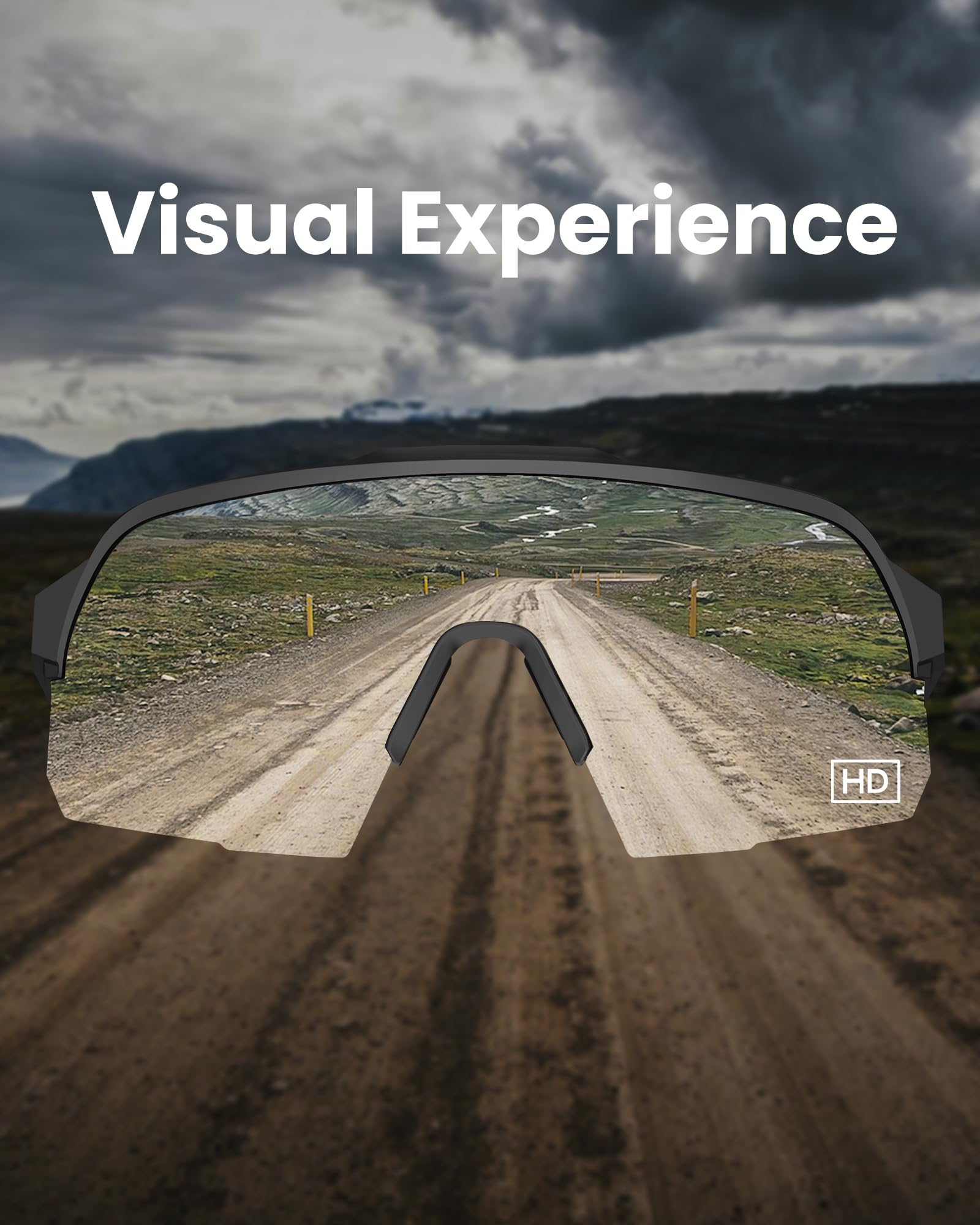 OutdoorMaster Hawk HD Enhance Sport Sunglasses for Men Women Youth, TR90 UV400 Cycling Glasses for Baseball Running Golf Driving