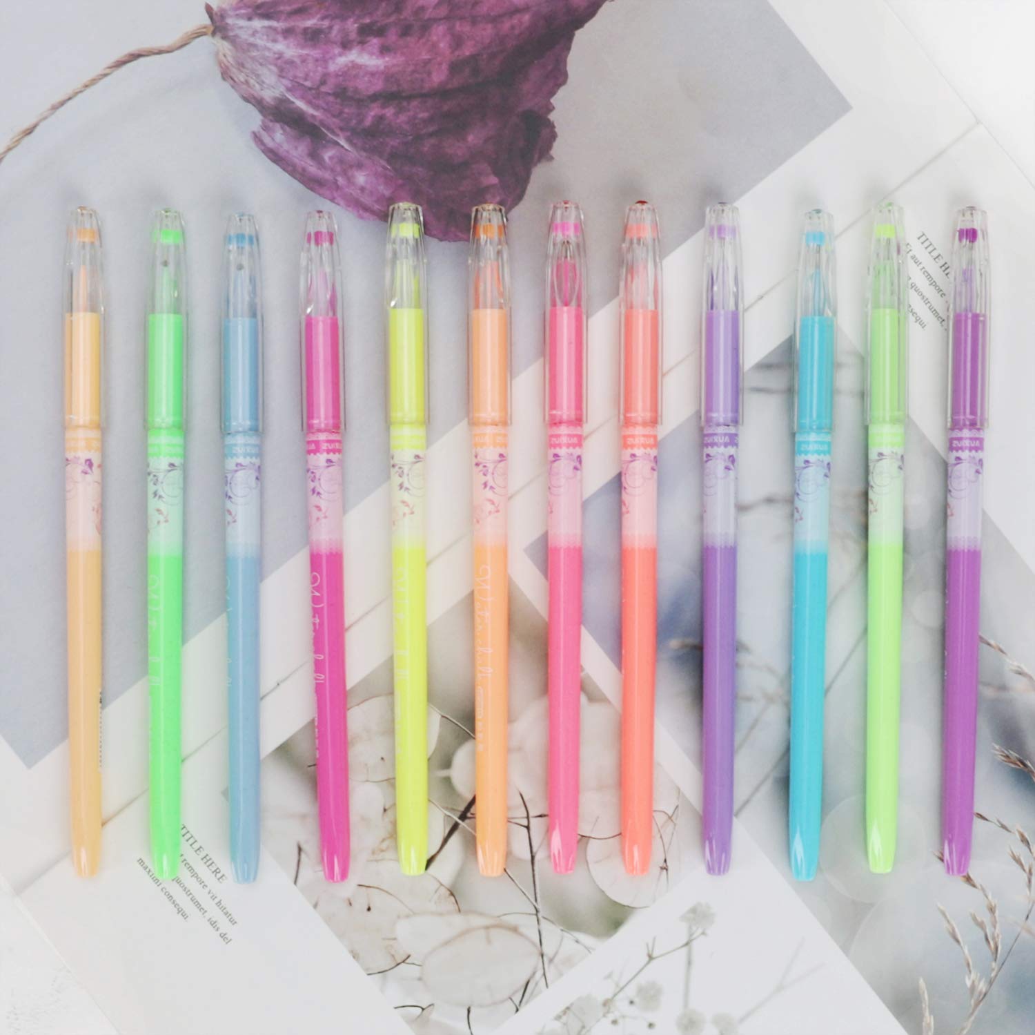 Amazon.co.jp: 48色 メタリック ネオン パステル ラメ インクゲルペン