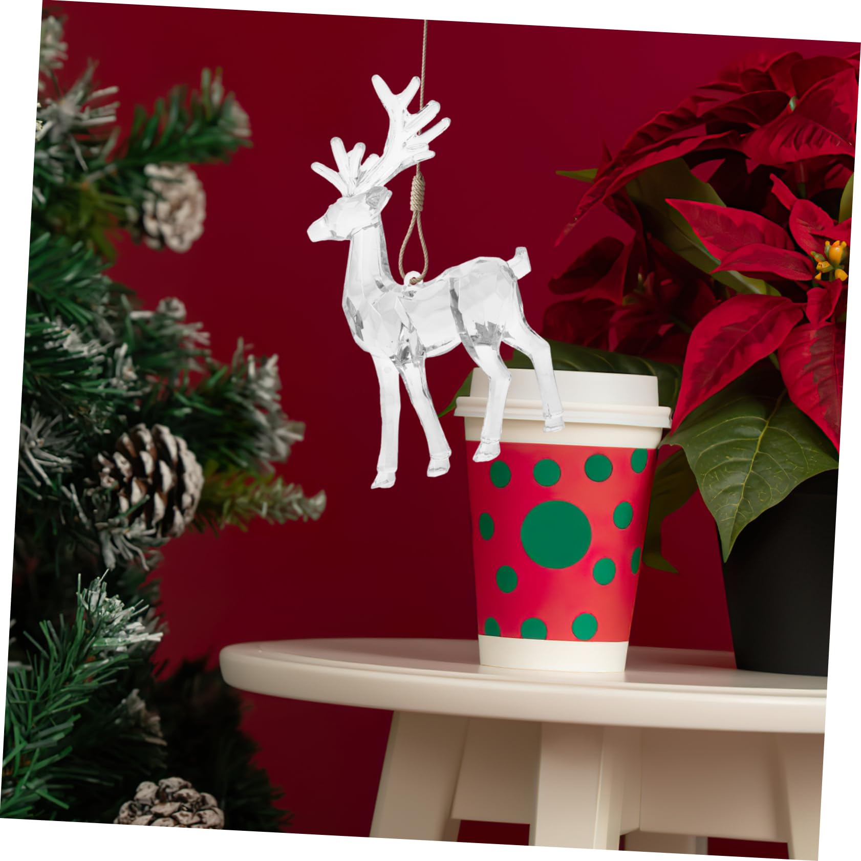 Zerodeko 4 Juegos Christmas Tree Xmas Tree Decoração Navidad Pegatinas Colgante Colgante De Navidad De Navidad Adornos para Arboles De Navidad Acrílico Transparent 2 Piezas * 4