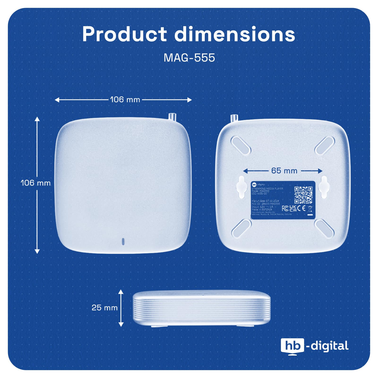 MAG 555 Original Infomir & hb-digital 4K HDR Multimedia Player Receiver HDR mit Google Assistant – Bild 3