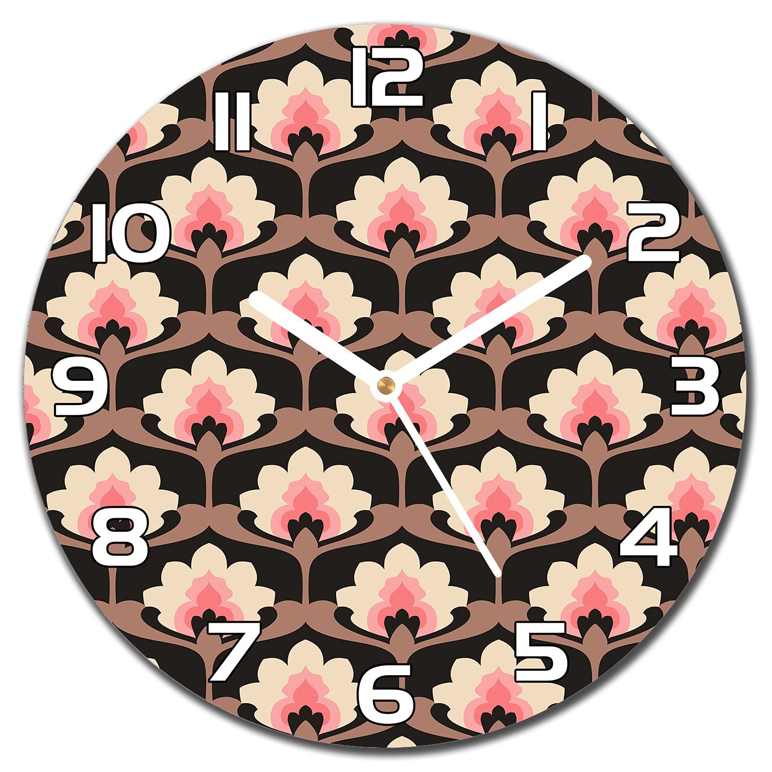 Horloge salon moderne Coloray en verre floral vintage pour une ambiance chaleureuse