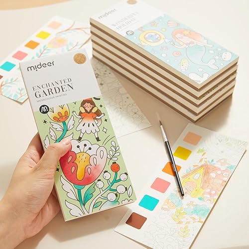 Miniatura 2 de MiDeer Libros para colorear al agua para niños de 4 a 8 años, kit de libro de pintura de acuarela de bolsillo para niños pequeños