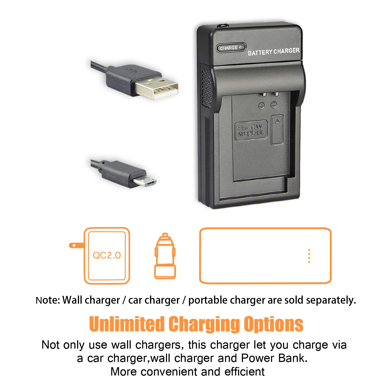 DSTE NB-12L Li-ION Batterie (2-Pack) et Chargeur USB Costume Compatible pour Canon LEGRIA Mini X PowerShot N100 PowerShot G1 X Mark II