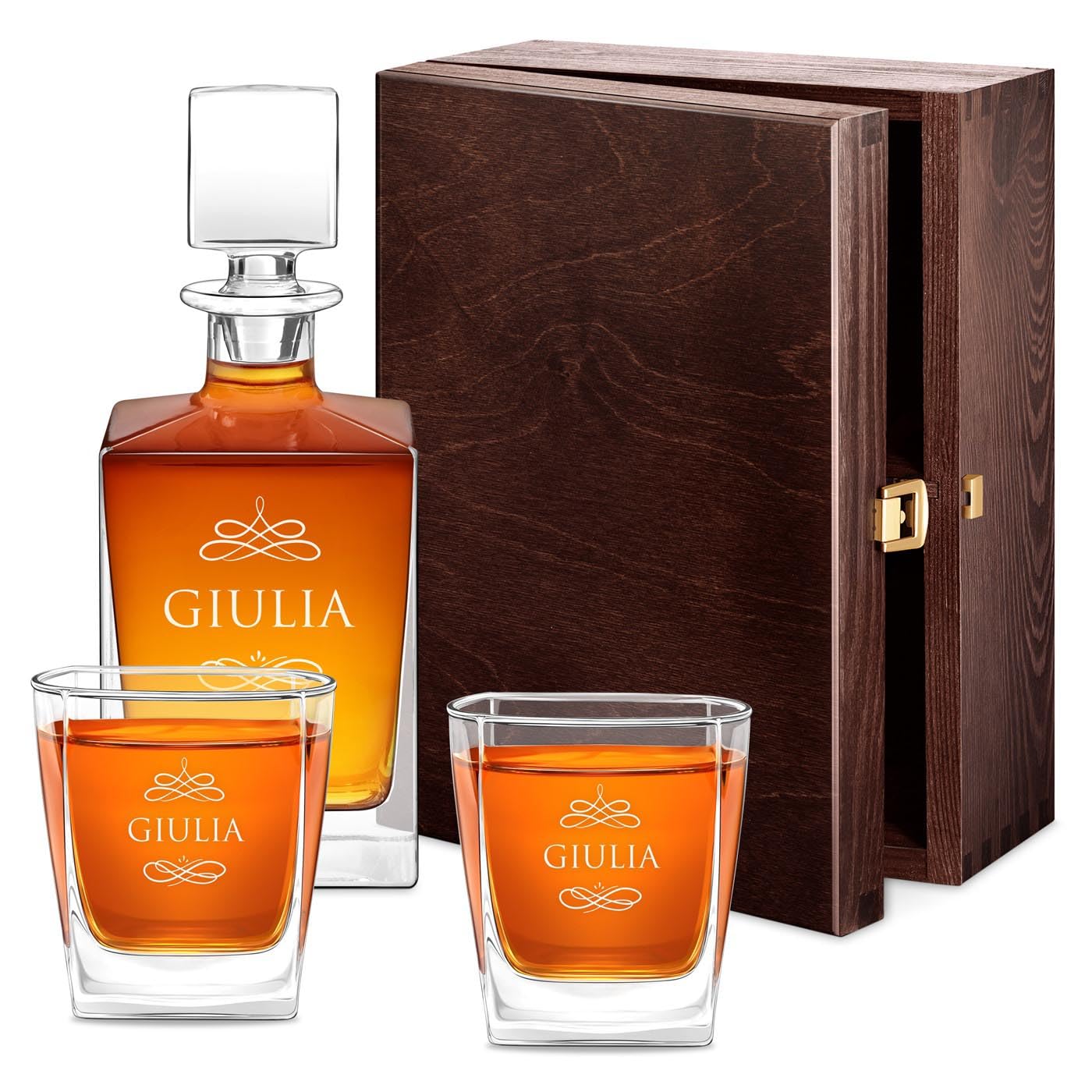 Maverton set Decanter da whisky con 2/4/ 6 bicchieri, incisione