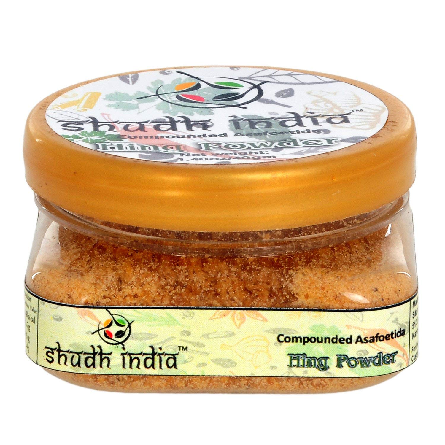 Asafoetida (Hing) Powder, 100% Pure, Salt Free, No Added Preservatives, Aromatic & Natural, Ground Asafetida for Cooking, Vegan, Non-GMO, 1.44oz, Asafetida Indian Spice, Best Onion Garlic Substitute