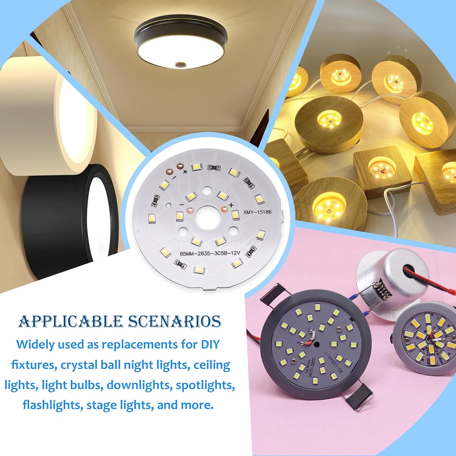 7W High Power LED Chip 3000-3200K Warm 1000mA 12V 120deg 2835 SMD image 2