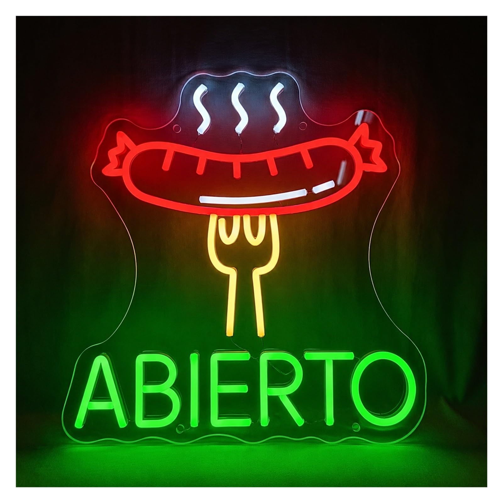 Signs Lamp Abierto Hot Dog Neon Sign Dimmable