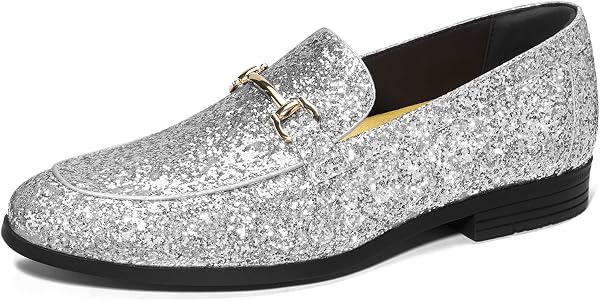 HEEZ Men's Slip On Dress Loafers,Tuxedo Shoes for Men with Velvet Upper, Comfortable Formal Dress Shoes for Wedding Prom Party Dance - 1