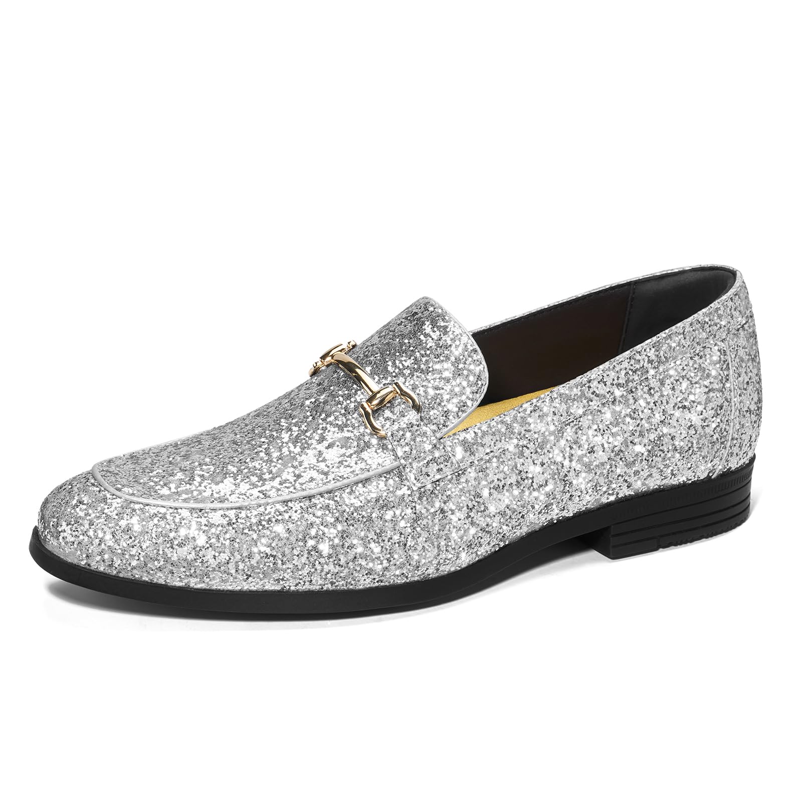 HEEZ Men's Slip On Dress Loafers,Tuxedo Shoes for Men with Velvet Upper, Comfortable Formal Dress Shoes for Wedding Prom Party Dance