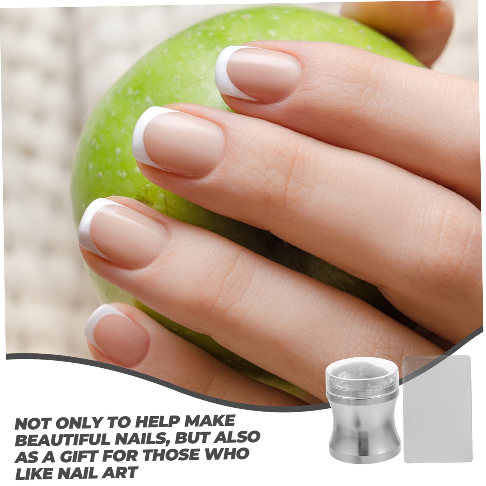 WOONEKY 5 Set Di Stampini Per Nail Art Kit Per Manicure Con Punta Francese Set Di Stencil Per Unghie Per La Progettazione