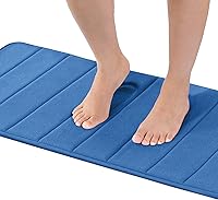 Vista 40 de Flamingo P Tapete de baño de espuma viscoelástica, antideslizante, de secado rápido, lavable a máquina, tapete de baño grueso para suelo de baño