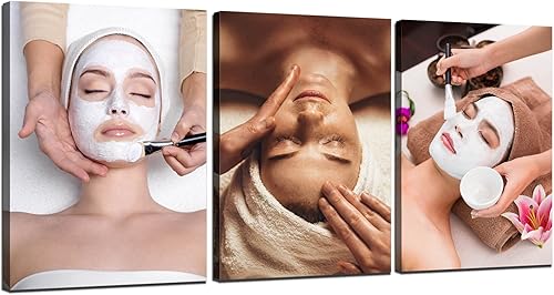 ARNLRDYA SPA Health Beauty - Arte de pared para masaje facial, impresiones en lienzo para decoración de pared, cuidado facial, pintura para spa,