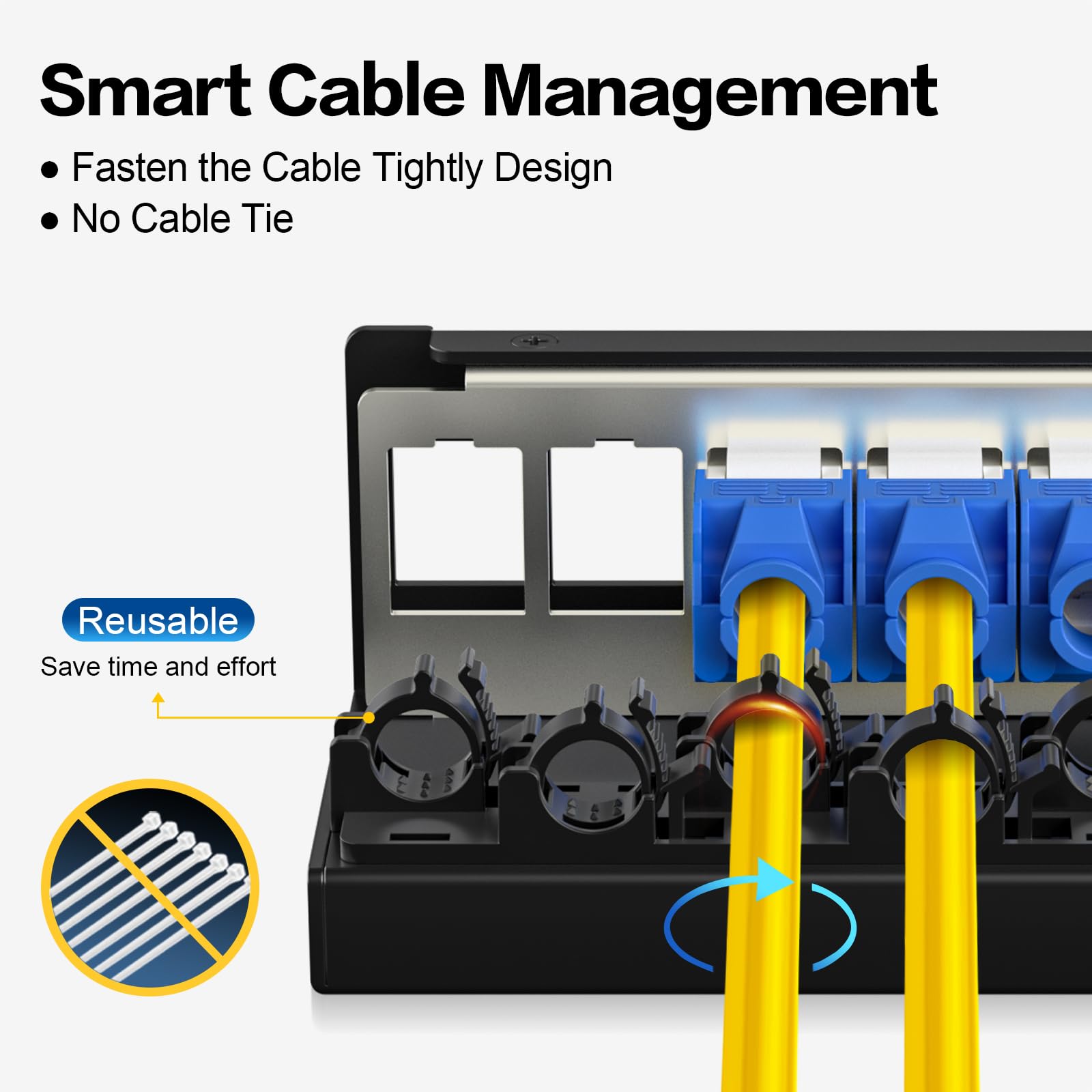 Pannello patch a 6 porte Keystone Network Blank Patch Panel UTP/STP compatibile con jack Keystone LC/SC/ST/FC/USB/HDMI, per scatola di terminazione Ethernet domestica da scrivania (1U 6 porte)