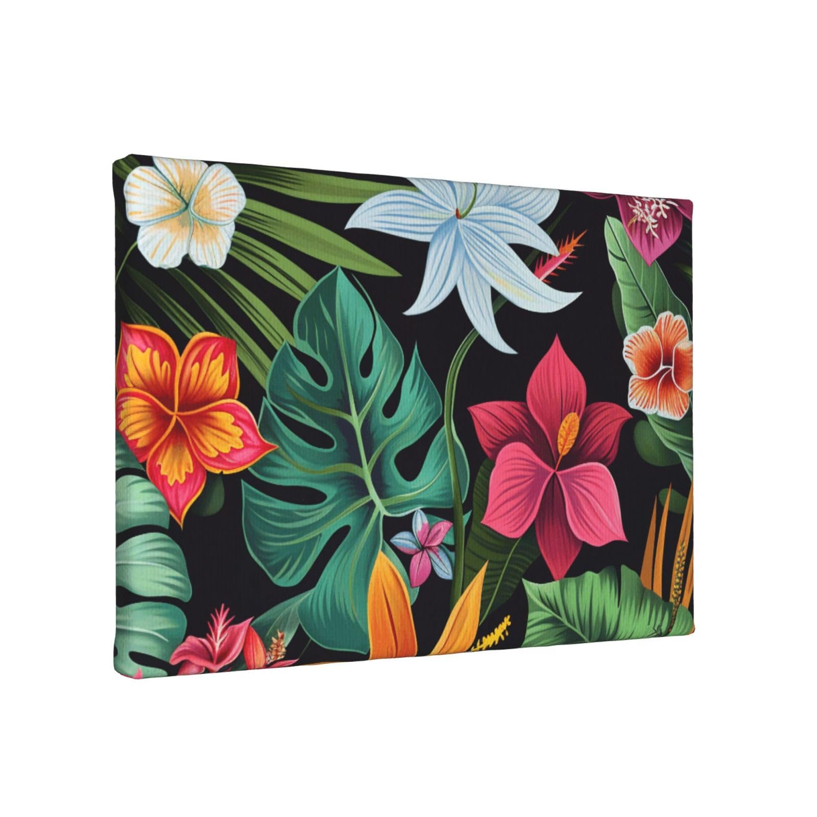YKLJG Tropical Flowers Printed Wall Art Canvas Painting 30x20 CM Wooden Framed Picture Painting Artwork Prints for Bedroom Kitchen Home Office Decor