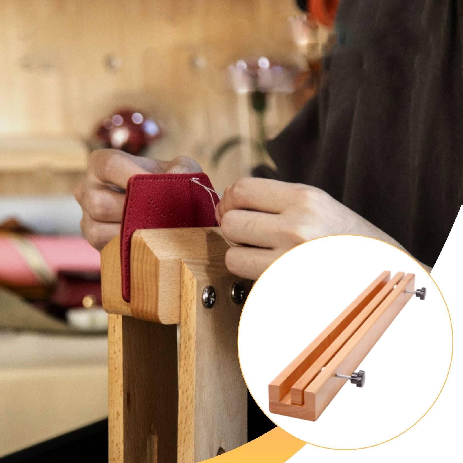 Pinza de Cuero de Madera Hecha a Mano con Costuras de Cuero, Ajustable Y Multifuncional.