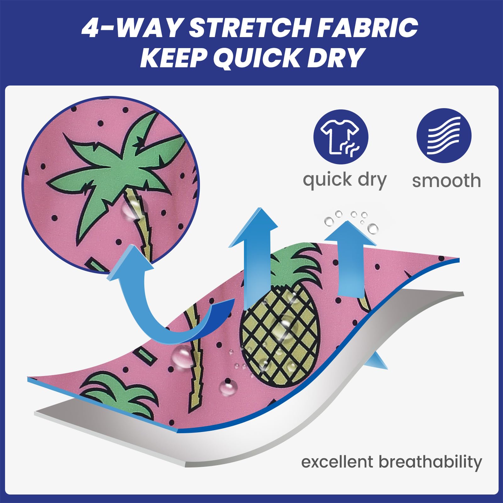 maamgic Traje de baño elástico para hombre, 17,78 cm, secado rápido, forro de malla, trajes de baño