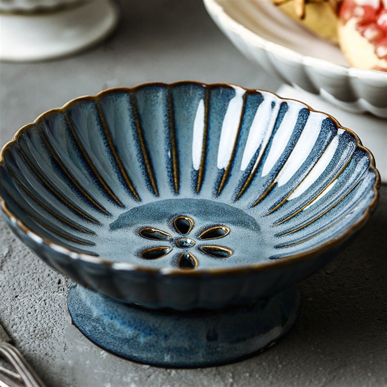 Szklana miska na owoce, Miska na owoce, miska Odpływowy talerz Ceramiczny