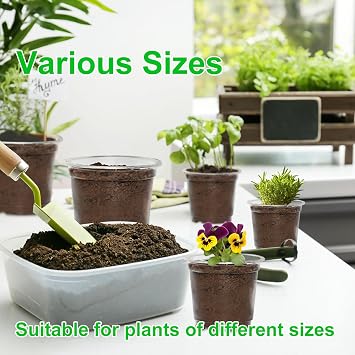 JERIA 30 Pack 5/6/7 Inch Clear Nursery Pots with Drainage Holes, Clear Plant Pot for Planting, Transparent Plastic Plant Pots,Durable Seed Starting Pot for Succulents