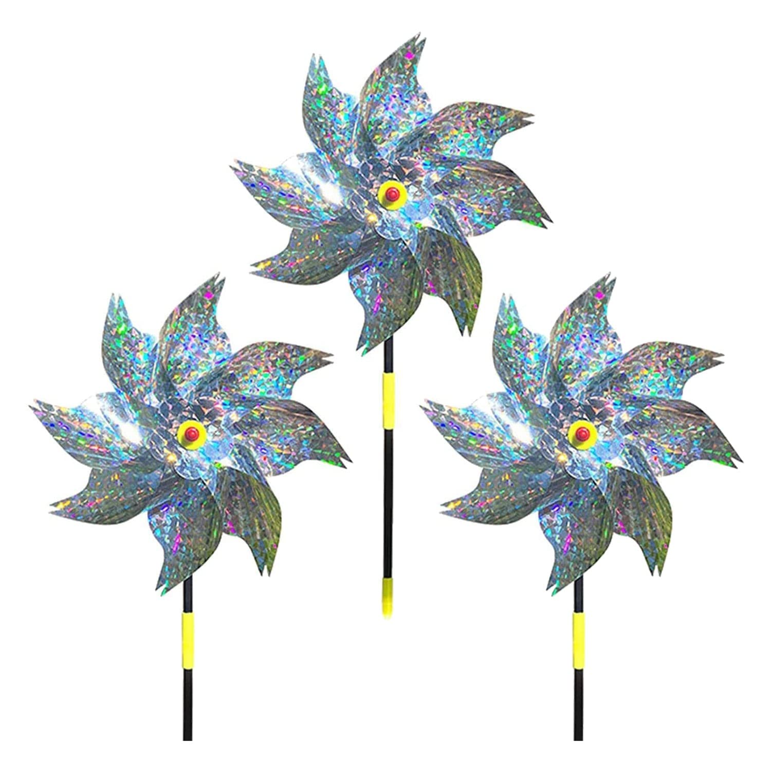 Ctrlzs 3 Pieces Windmills, Bird Repellent,Fruit Garden,Reflective Windmill, Bird Repellent, Bird Repellent, Reflective Windmill
