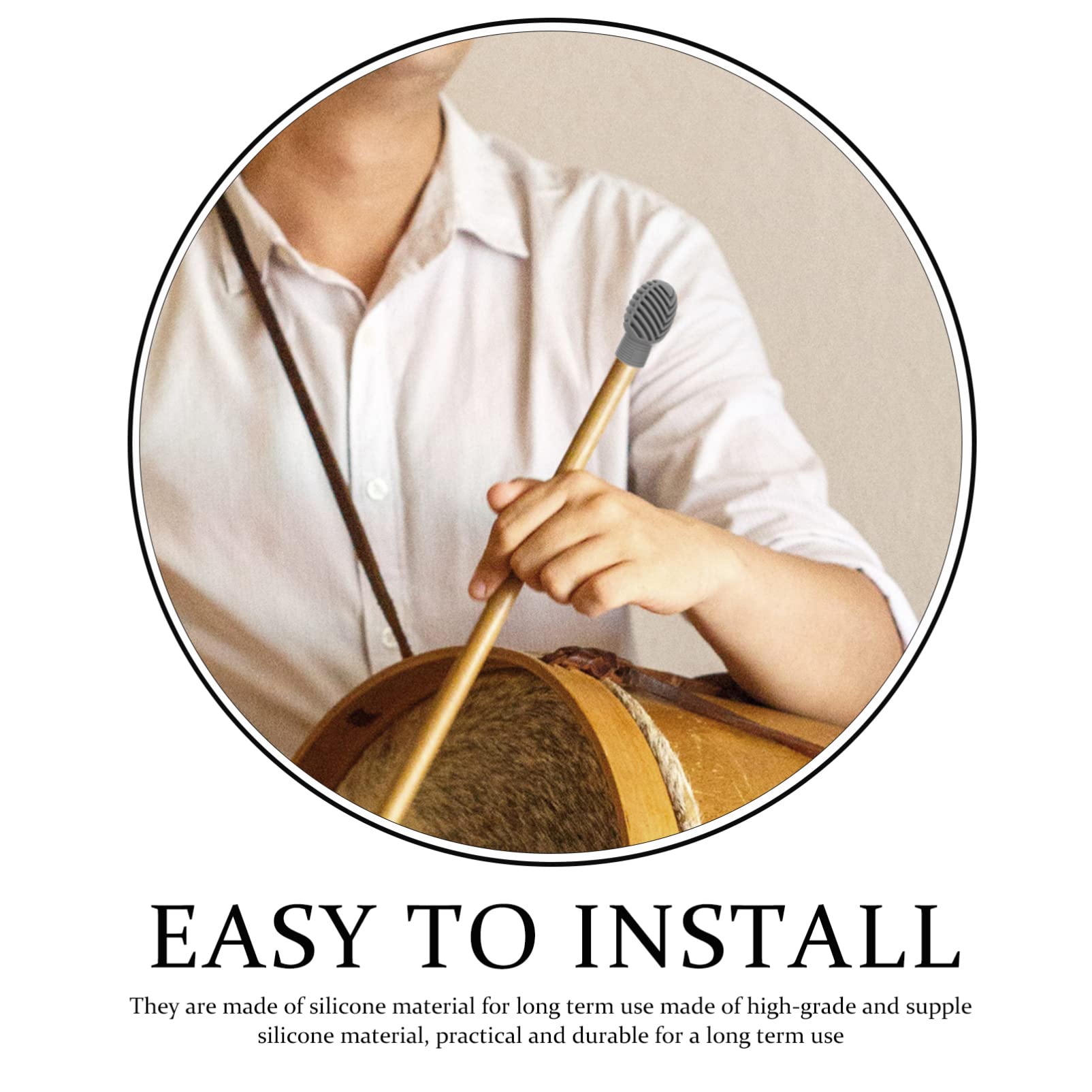 OFFSCH 2Pcs Silicone Drumstick Practice Caps Mute Dampers for Quiet Drumming for Beginners Drumstick Covers for Silent Practice Essential Drum Accessories