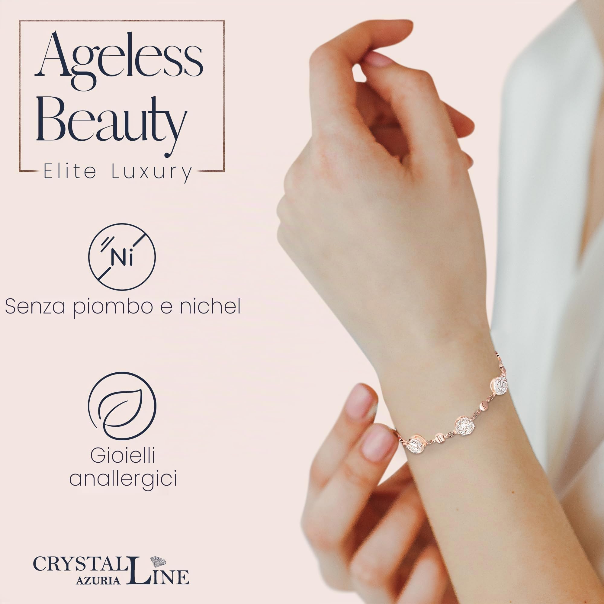 Crystalline Azuria Donna 18ct Placcato Oro Fiori Rose Cristalli Parure Collana Orecchini Monachella Bracciale