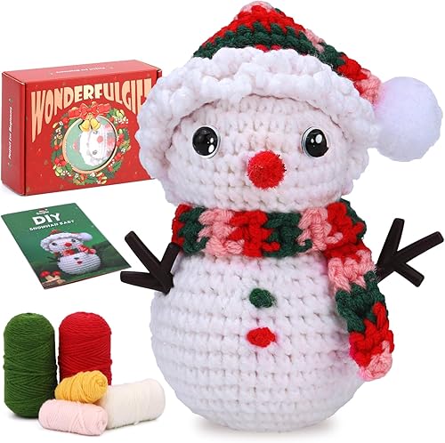Pnytty Kits de ganchillo para principiantes, kits de ganchillo de Navidad para adultos principiantes, kit completo de iniciadores de ganchillo de