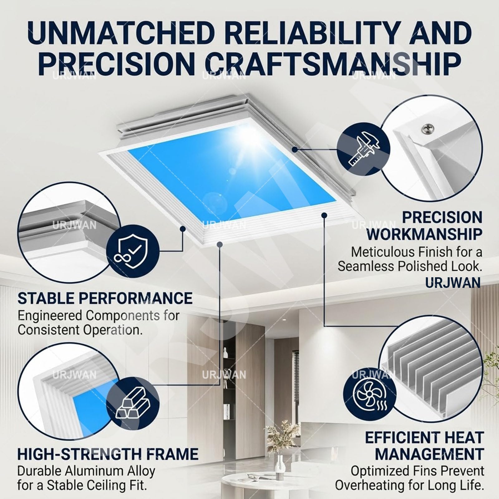 Lucernario Artificiale, Finta Finestra Cielo Blu (3000K-6000K), Simulazione da Incasso di Luce Solare Circadiana Embedded-30 * 60cm