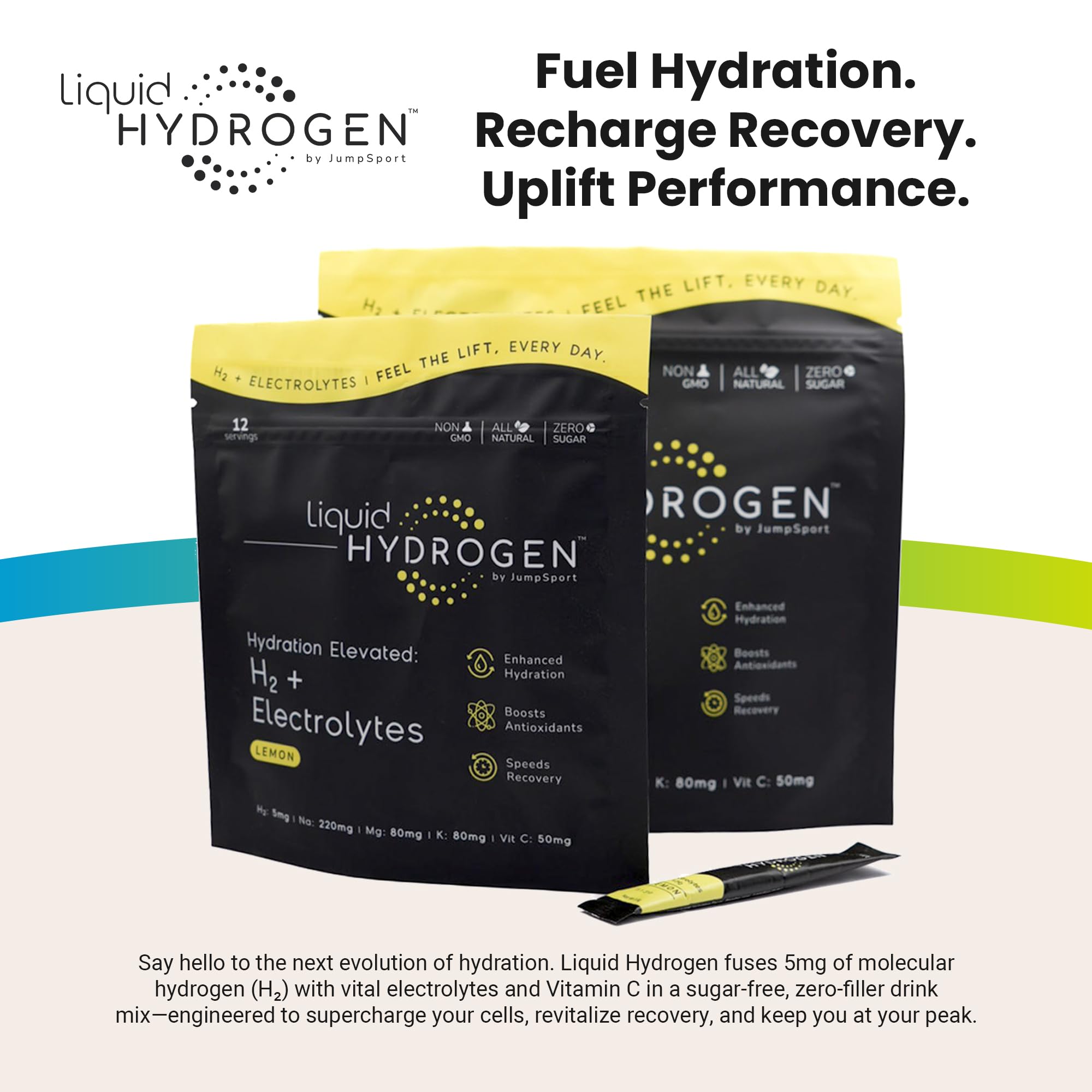 Amazon.com: JumpSport Liquid Hydrogen H₂ + Electrolyte Zero Sugar