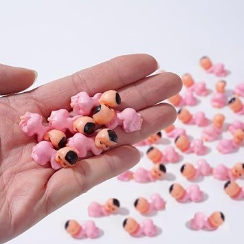 72 Pcs Pink Mini Plastic Babies, Tiny Babies for Baby Shower Ice Cube Game