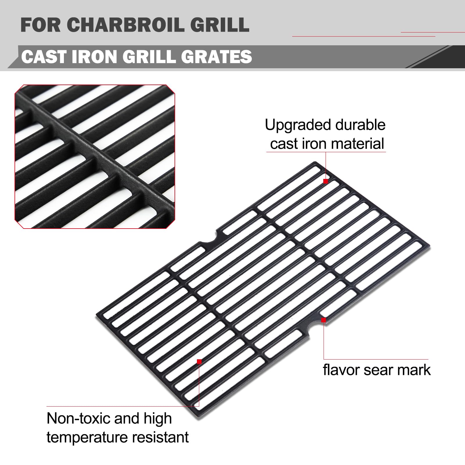 463342119 Rejillas de parrilla de repuesto para rejillas de parrilla Charbroil 463347017 Piezas de repuesto para rejillas de parrilla Charbroil Performance 4 5 quemadores 463347418 G470-0002-W1