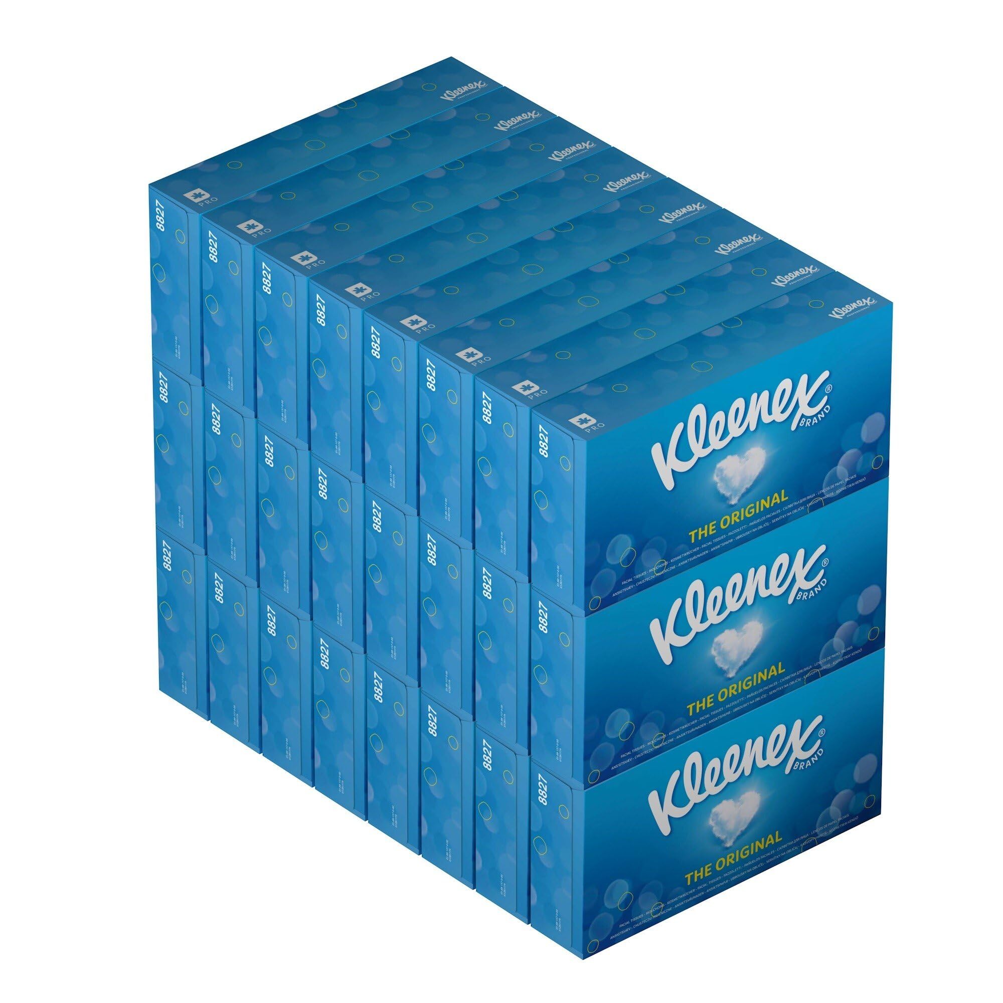 Kleenex Scatole di veline 8827, 24 scatole da 100 strappi, 2 veli, Bianco