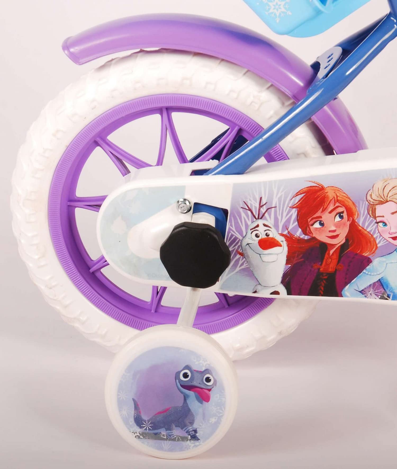 Disney, bici bambina di Frozen da 12 pollici con stabilizzatori laterali e porta bambole