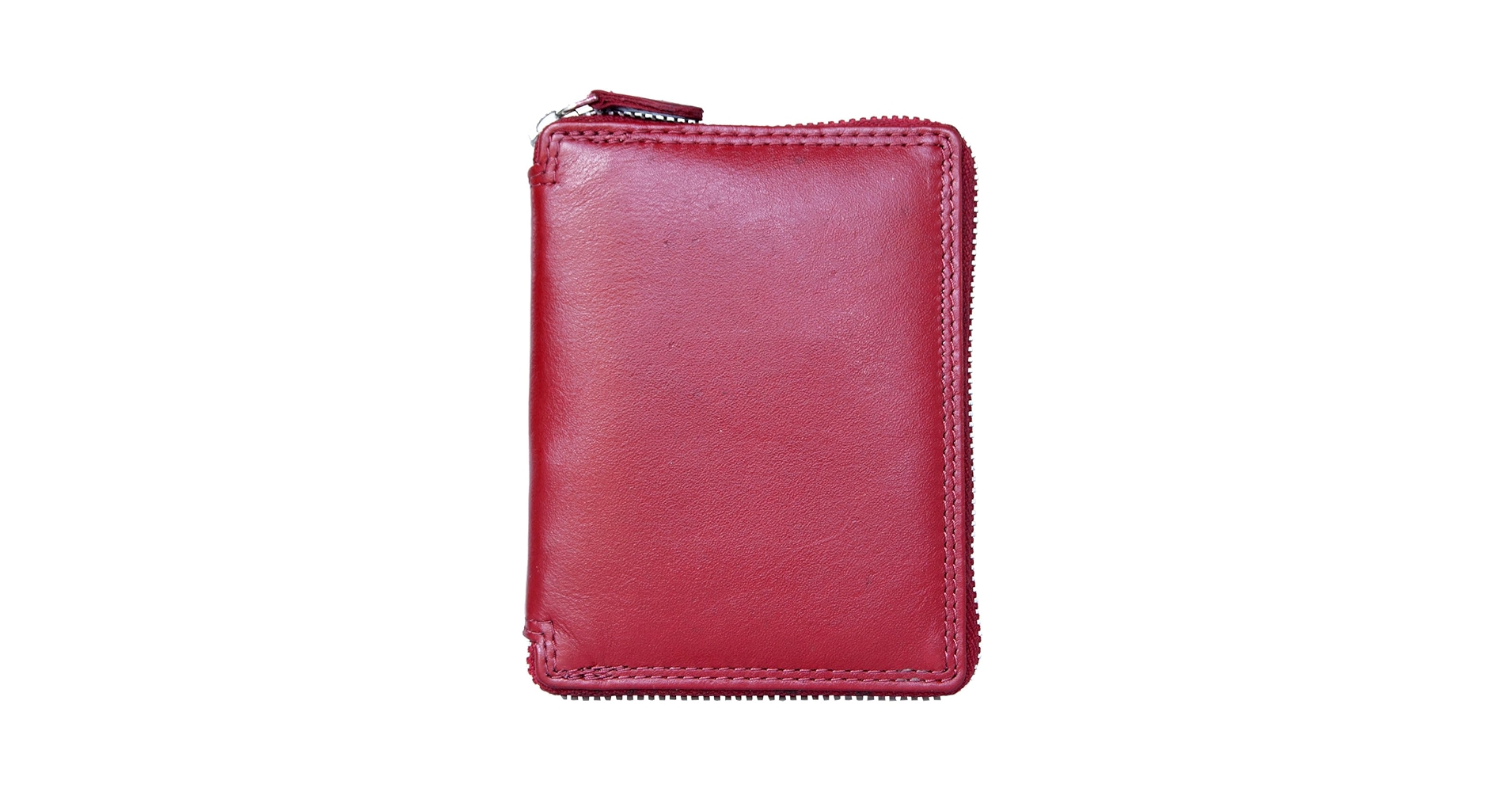 Amazon.com: Dark Red Genuine Leather Zip-around Wallet Amazon.com: Dark Red Genuine Leather Zip-around Wallet