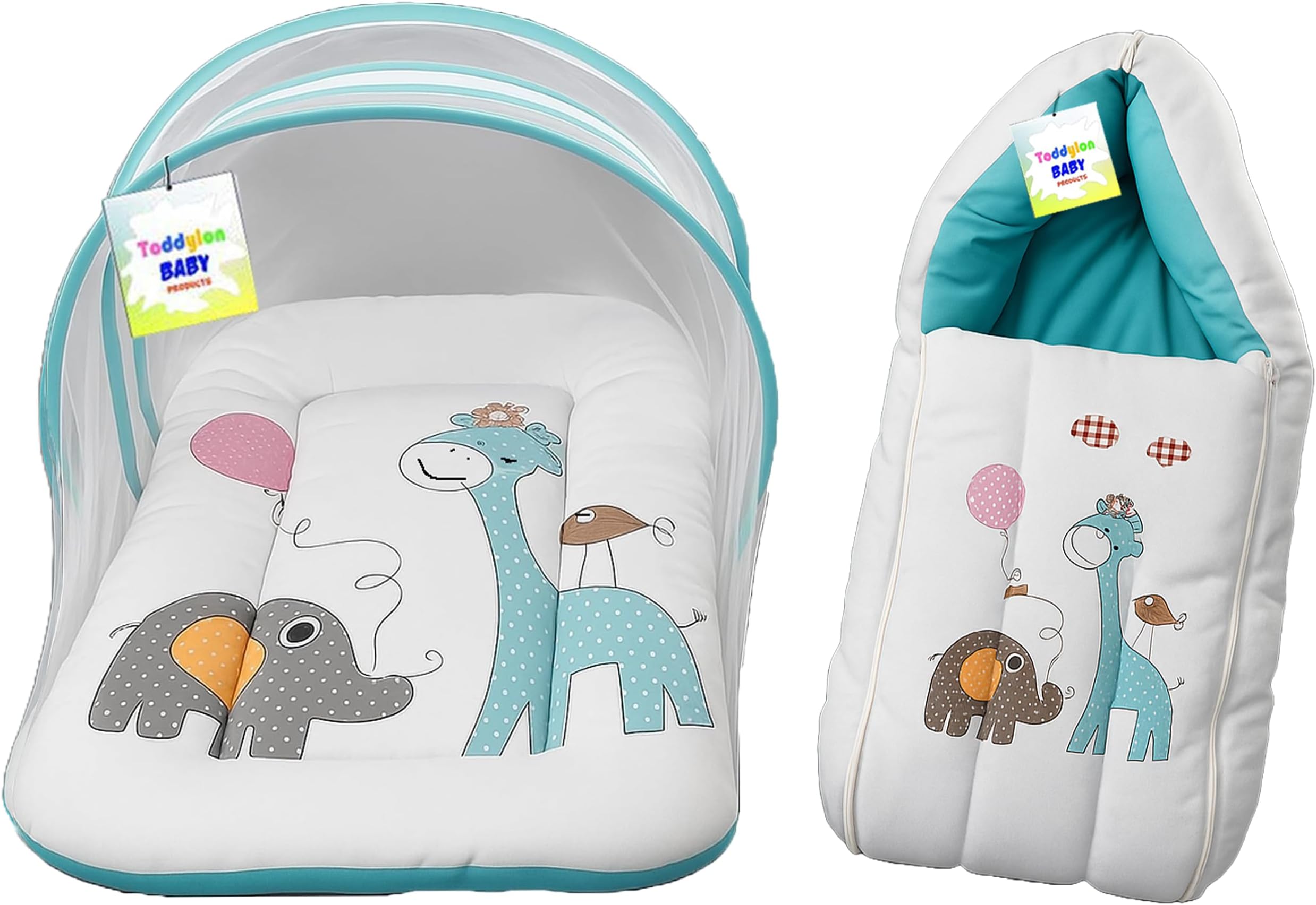 Toddylon Baby Bedding Set New Born Baby Carry Bag | Newborns Mattress | Mosquito Net Insect Protector Infants Carry Bed (0-6 Months)