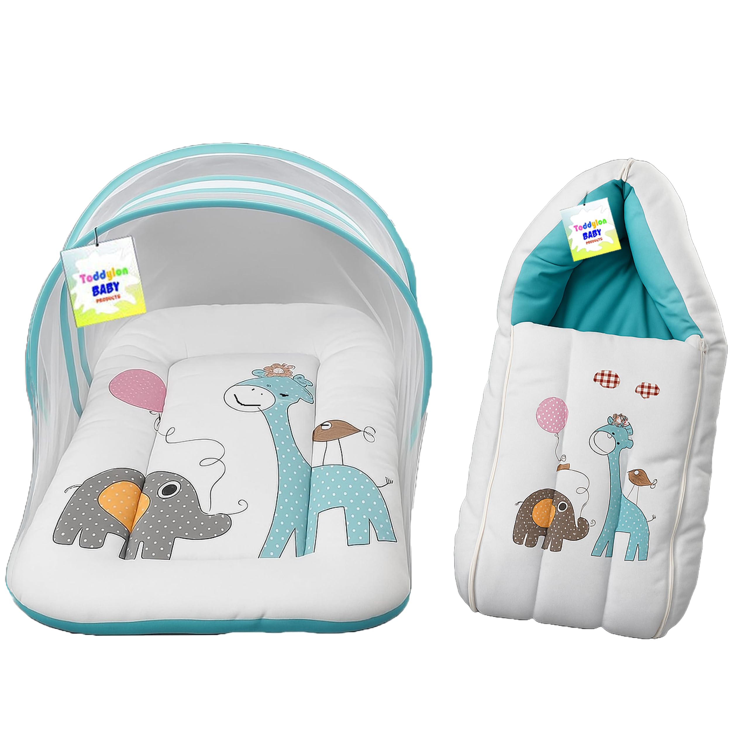 Toddylon Baby Bedding Set New Born Baby Carry Bag | Mattress | Mosquito Net | Insect Protector | Infants Carry Bed (0-6 Months)