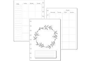Undated 9-Disc Flora Theme Monthly Calendar Refill for Discbound Planners for The Classic Happy Planners