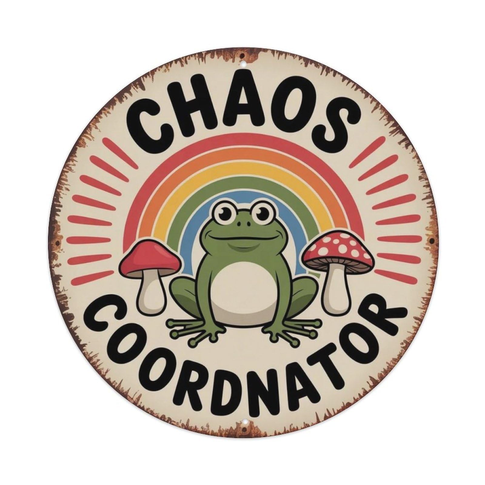 Chaos Coordinator Ugly Cute Metal Tin Sign Plaque