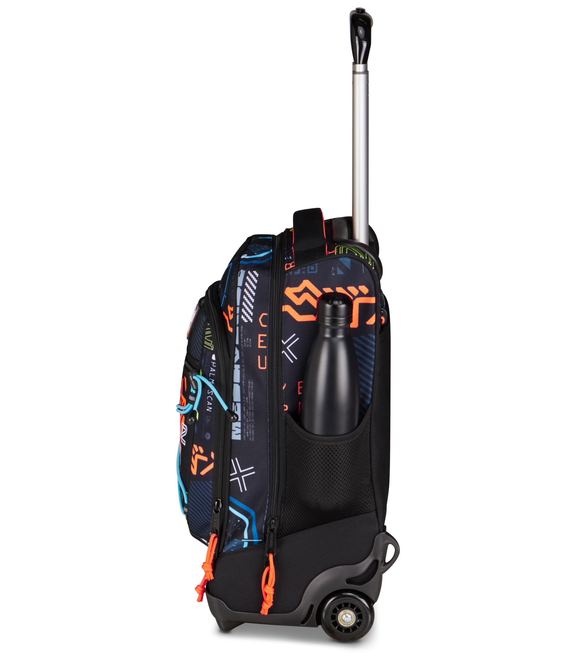 Mitama Zaino Trolley M-Power SpaceBattle, Spallacci a scomparsa, Bambini e Bambine, Tasca Porta Borraccia, Doppio uso, Maxi Capienza, nero