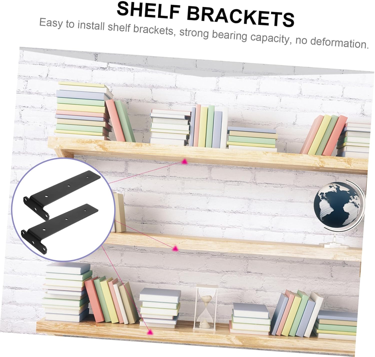 2pcs Floating Shelf Brackets Heavy Duty Wall-Mounted Support for Shelves Matte Finish Easy Installation Versatile Design for Home Decor and Storage