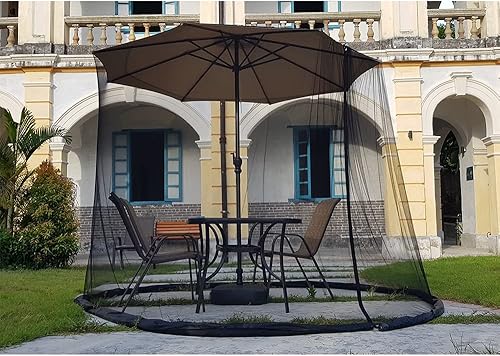 Miniatura 4 de Mosquitera de 10 pies para sombrilla de patio, pantalla al aire libre, tienda de campaña colgante de poliéster (solo mosquitera) (10 pies)