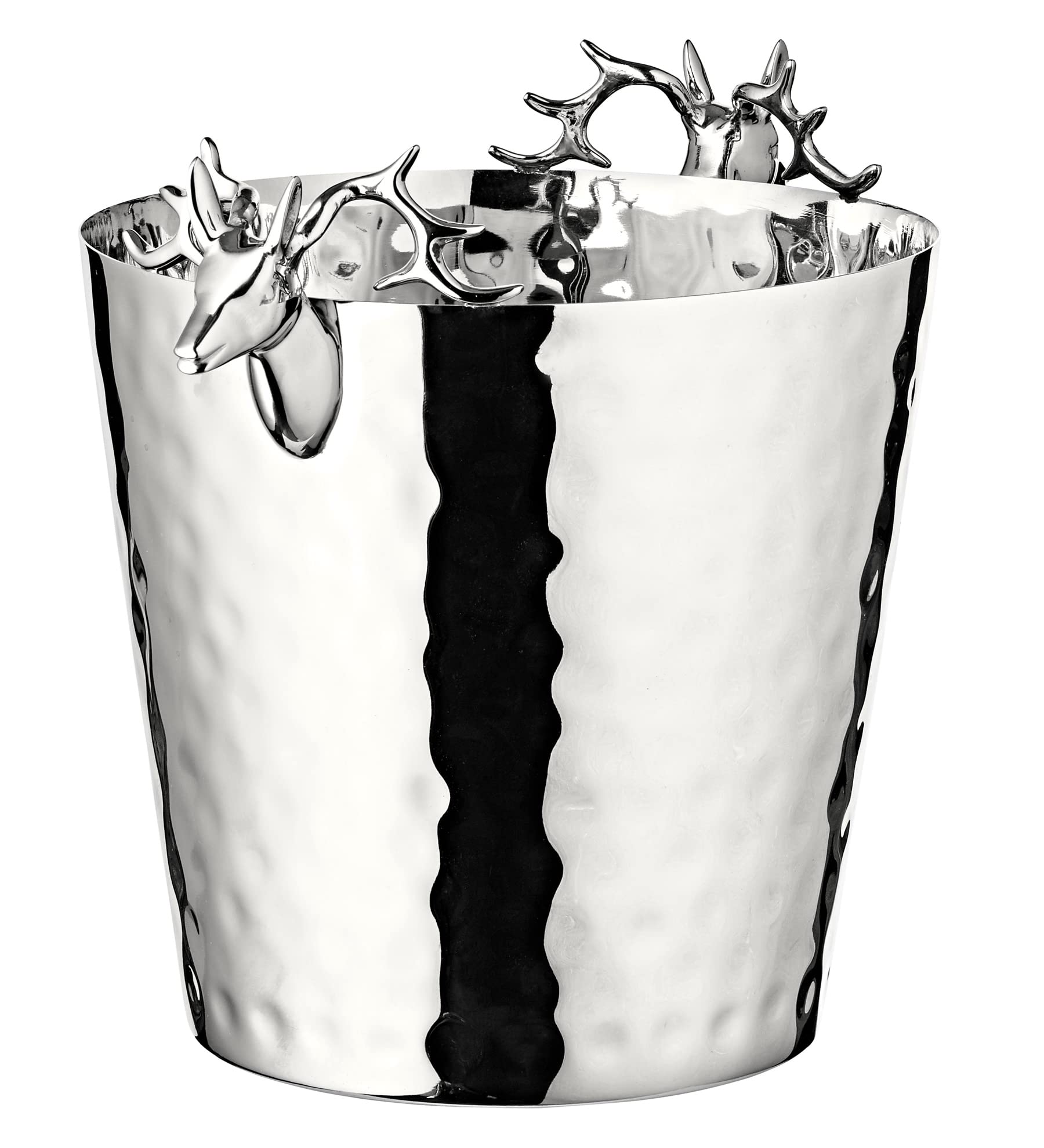 EDZARD Champanera Enit (H 28 cm, Ø 20 cm), acero inoxidable martillado, con asa, para 1 botella – enfriador de vino, enfriador de botellas, cubitera