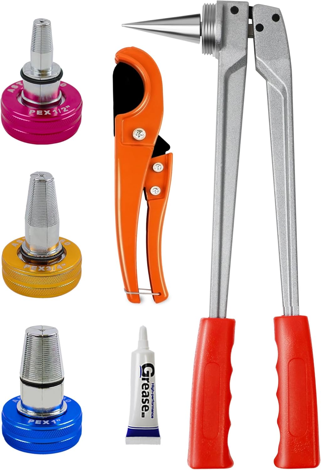 AMZCNC PEX Pipe Expansion Tool Kit Manual Expander Tool Kit ASTM F1960 Standard PEX Expansion Tool Kit with 1/2