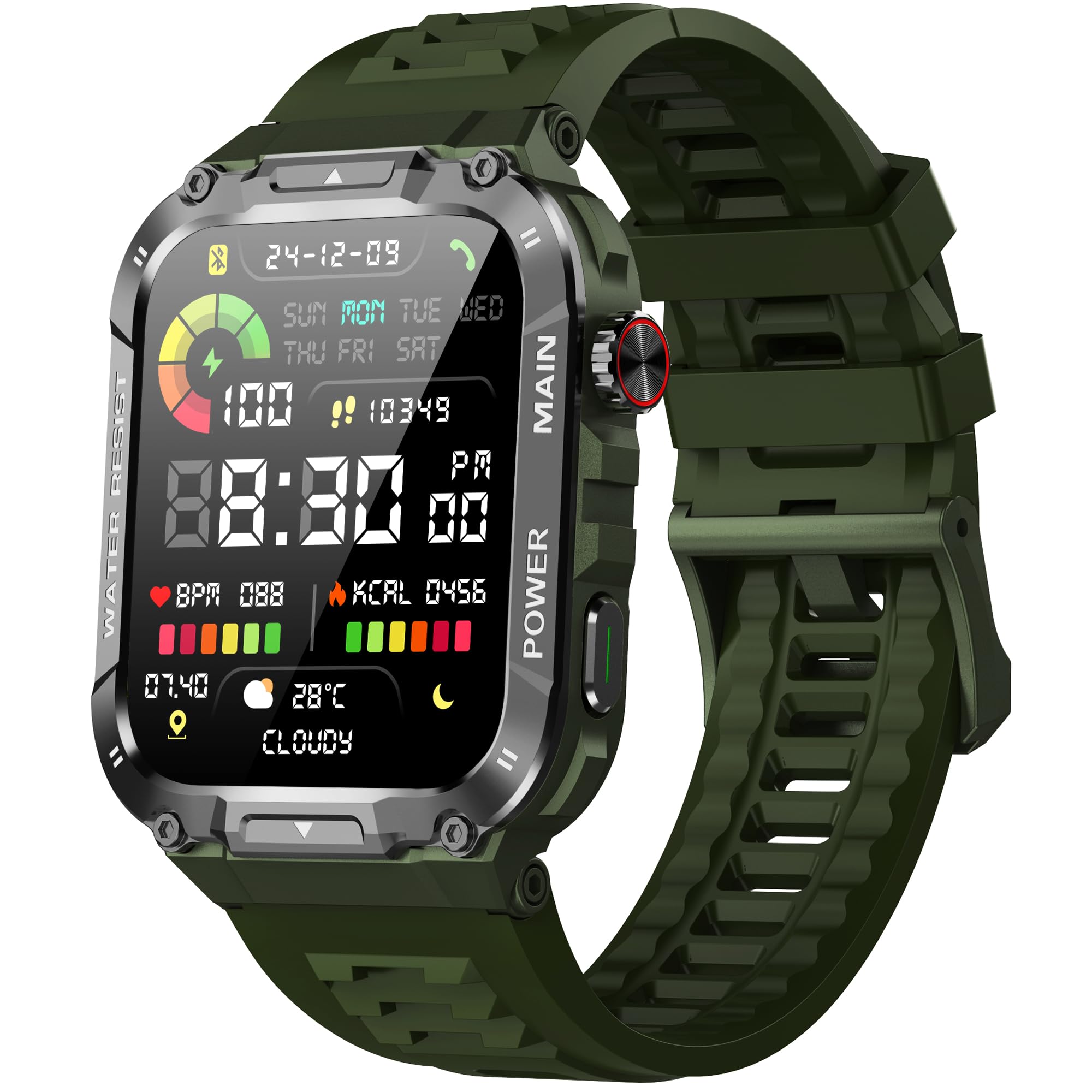 Sponsored Ad - Military Smart Watch for Men with Call Function,Fitness Smartwatch for Android Phones and iPhone,Waterproof Fitness Tracker with Blood Oxygen/Heart Rate/Sleep/100+ Sport Modes, Watches for Men