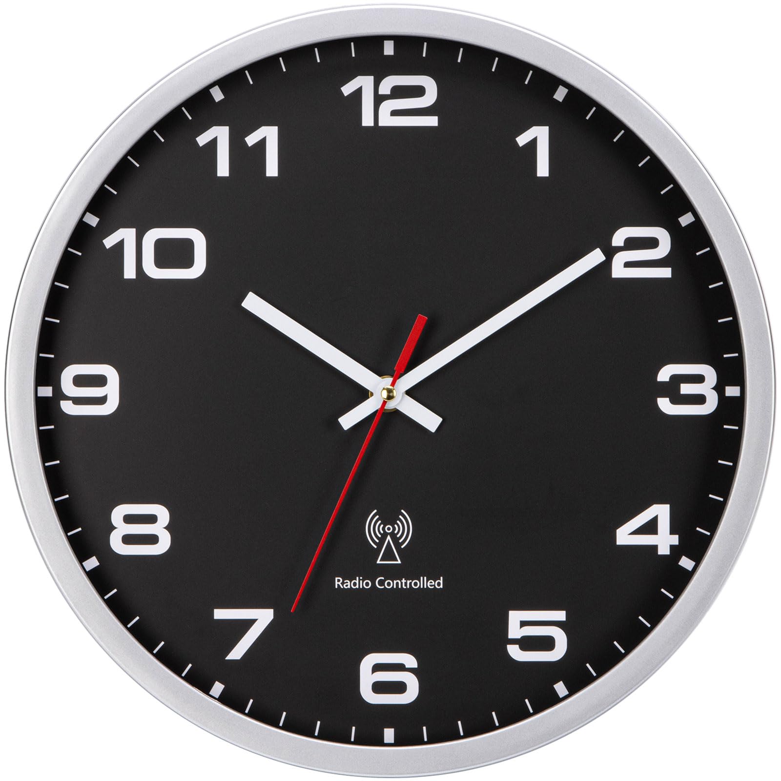 NESIFEE Wanduhr Funkuhr Leuchtend Ohne Tickgeräusche lautlos groß Vintage Schlafzimmer Büro Schule