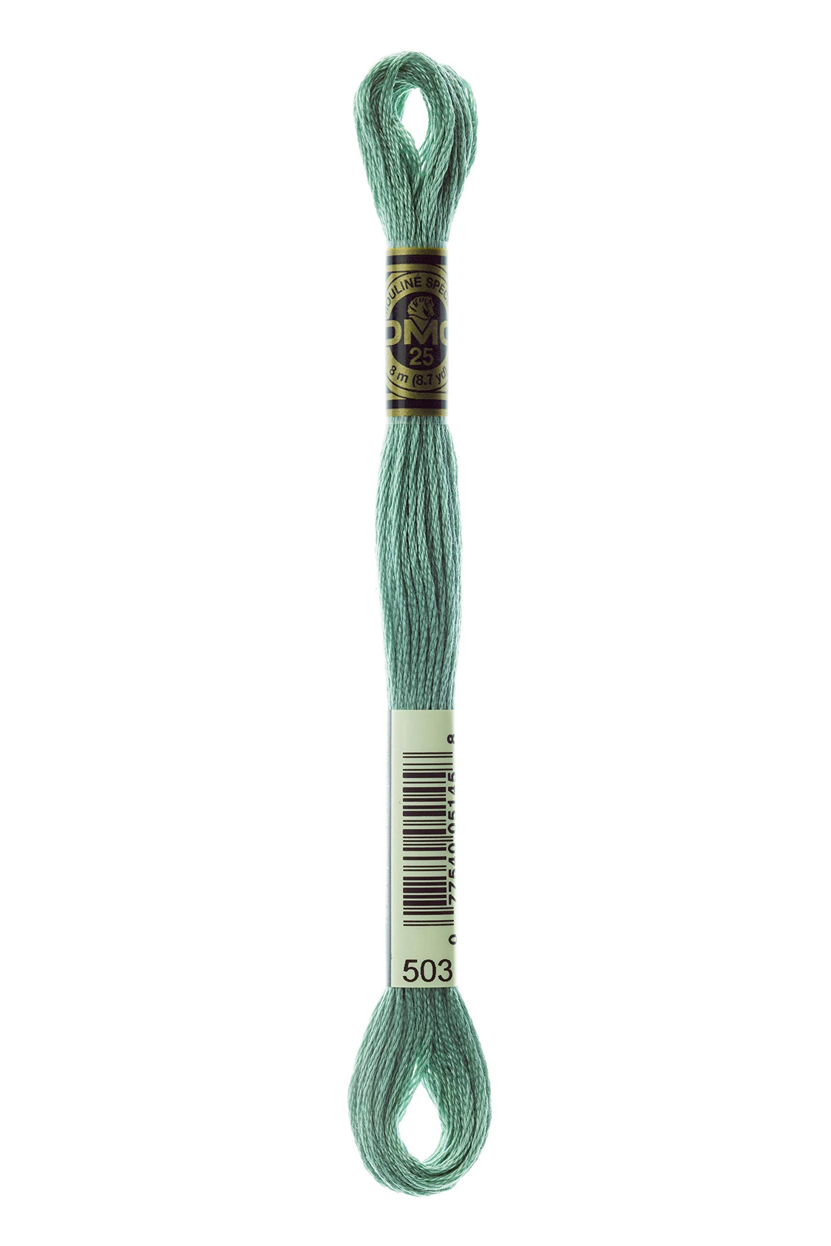 DMC 117-503 Six Stranded Cotton Embroidery Floss, Medium Blue Green, 8.7-Yard