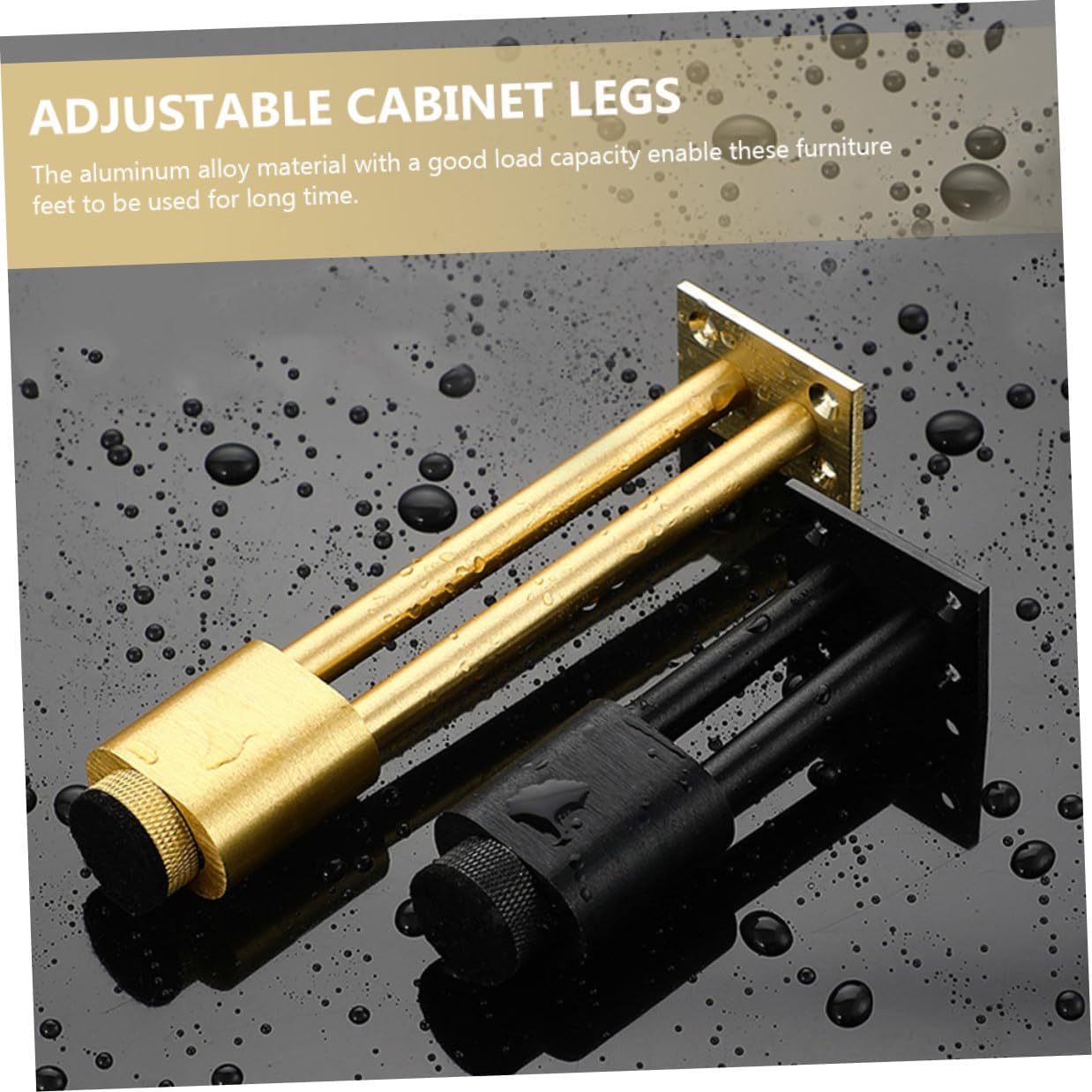 VALICLUD 4pcs Adjustable Aluminum Alloy Cabinet Feet, Metal Furniture Legs with Dual-Column Support, 12cm Height, Leveling Feet for Bathroom Cabinets, Tv Stands, and Furniture Accessories