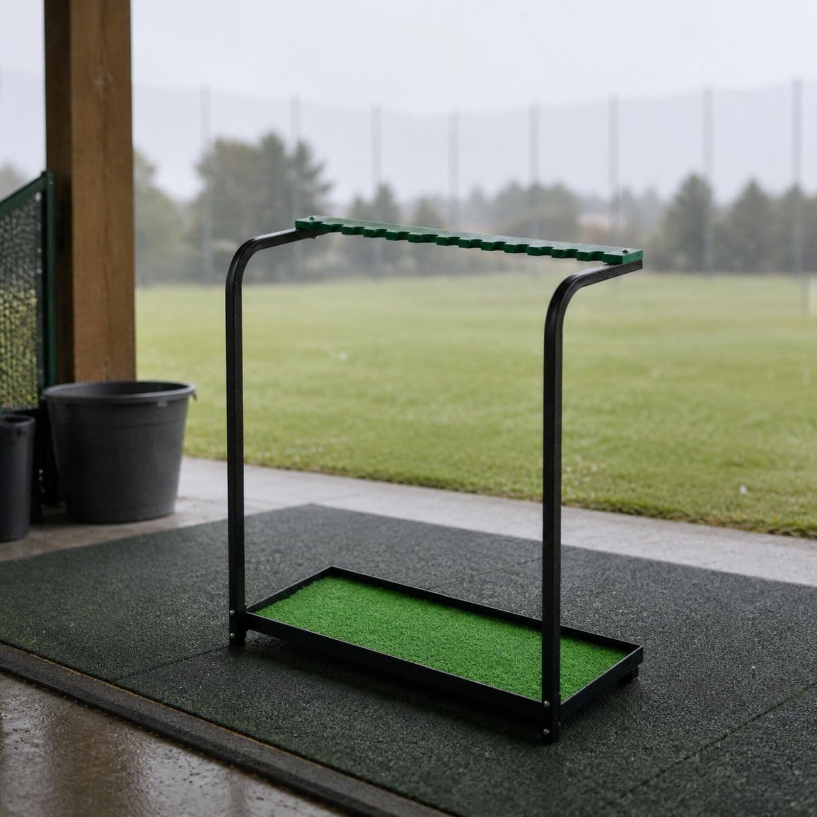 Harilla Soporte para Palos de Golf Organizador Estante Expositor Portapalos con Laterales Verticales y Estructura Abierta Carga y Descarga Rápida Adecuado para Hogar Tienda Área de Práctica
