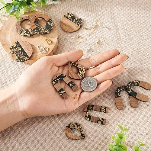 Vista 142 de Colgante de madera de resina, Resina, No es una piedra preciosa 0negro